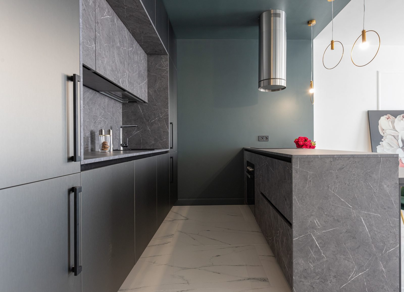 Straight modular kitchen